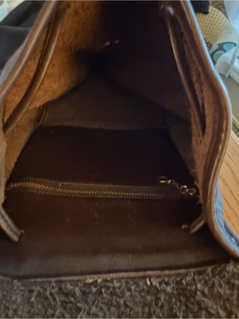 Coach Dark Brown Leather Turn-Lock Backpack - Picture 4 of 8